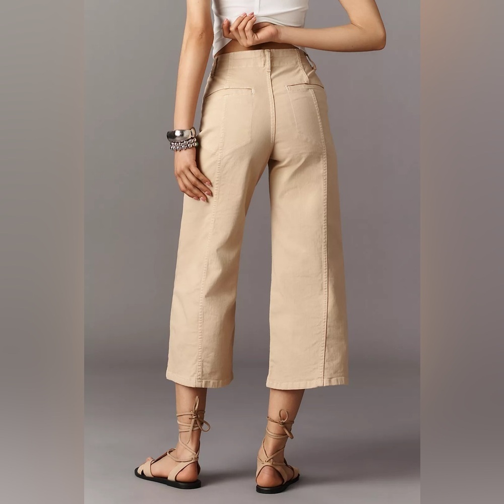 NWT! Anthro The Delaney Crop Clean-Seamed High-Rise Wide-Leg Jeans by Maeve - 🏆🍊 - Picture 4 of 5